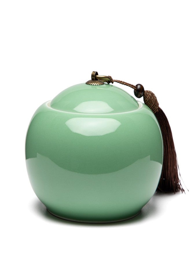 SILINE Longquan Celadon Loose Tea Storage Jar, 20 oz/600ml Green Porcelain Airtight Container -Di Kiln,Classic Cyan - Image 1
